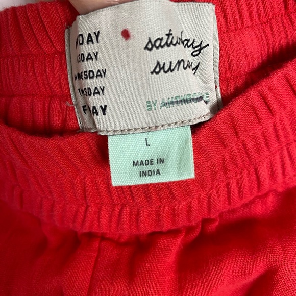 Anthropologie Saturday Sunday Red Embroidered Pant - Picture 4 of 5